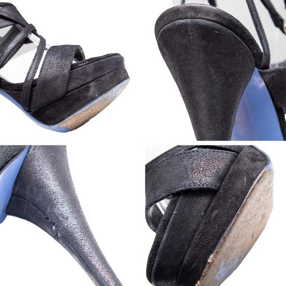 Versace Black Suede Crisscross Platform Sandals – Size 39 EU / 6 UK / 9 US - Picture 12 of 12